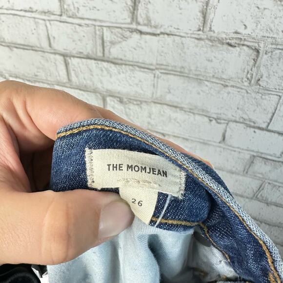 Madewell Jeans The Momjean Mom Style High Waist Straight Leg Distressed Blue 26 - Picture 4 of 13